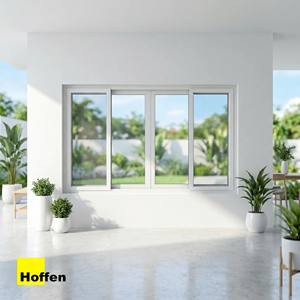หน้าต่างบานเลื่อน Hoffen Pro uPVC ขนาดใหญ่ 240x110 ซม. กรอบสีขาว พร้อมมุ้งลวด กระจกบานเลื่อน กันน้ำ ผลิตในประเทศไทย - Product Image 4