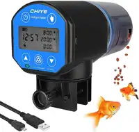 Timer Otomatis Dapat Diisi Ulang Pengumpan Ikan dengan Kabel Pengisi Daya USB Dispenser Makanan Ikan untuk Akuarium atau Tangki Ikan