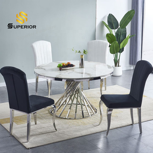 Ensemble <span class=keywords><strong>de</strong></span> meubles <span class=keywords><strong>de</strong></span> salle à manger avec table ronde, 4 chaises, Comedores 4 Sill, table à manger ronde <span class=keywords><strong>de</strong></span> luxe - Product Image 6