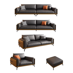 Divano Componibile in Pelle PU per Ufficio, Minimalista Moderno, Ecologico, con Spugna ad Alta Densità, per Aree Riunioni <span class=keywords><strong>e</strong></span> Ricevimento, Divano Aziendale - Product Image 6