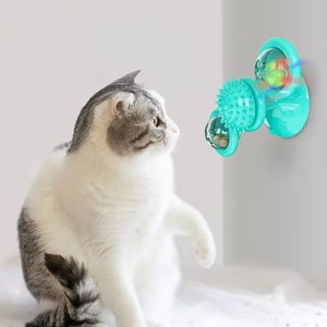 Đa Chức Năng <span class=keywords><strong>Catnip</strong></span> Tương Tác Mèo Đồ Chơi Quay Cối Xay Gió Bàn Xoay Mèo Đồ Chơi Với Cốc Hút - Product Image 4