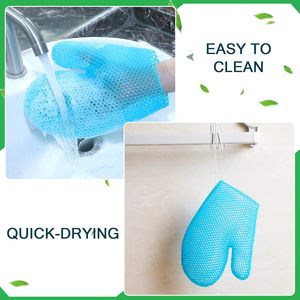 Juego de Guantes Exfoliantes de TPU de Tres Piezas con Diseño de Panal de Abeja, Guantes de Alta Calidad para Exfoliar la Cara y el Cuerpo, Herramientas de Spa para Ducha - Product Image 5