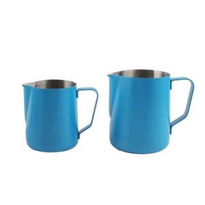 Jarra para Espumar Leche de Acero Inoxidable, Color Azul, 350 ml, Precio al por Mayor, Disponible para Espresso, Café Latte Art - Product Image 1