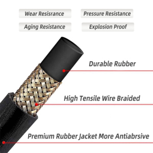 High Tensile Wire Braided Hoses New Home Use Car Wash <b>Power</b> Hydraulic Extension Flexible - Product Image 3