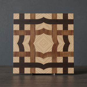 กระเบื้องปูพื้นเซรามิกขนาด 300x300 มม. ลายไม้แบบ Wood Book Match ผิวด้าน สไตล์ Rustic สำหรับห้องนั่งเล่น - Product Image 3