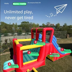 <span class=keywords><strong>Castillo</strong></span> Inflable con Tobogán, Tela Oxford Ecológica, Uso Doméstico, para Niños, con Capacidad para 4-5 Niños - Product Image 4