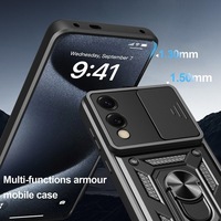 Coque Antichoc Antidérapante avec Anneau Support et Cache Caméra Coulissant pour Samsung Galaxy S27 Ultra S27 Plus