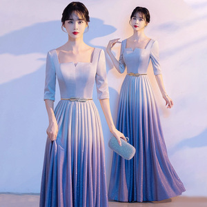 Women's Elegant Stage Performance Dress Long Gown For Choir Host Conductor Red Song Competition Student Poetry Recitation - Product Image 1