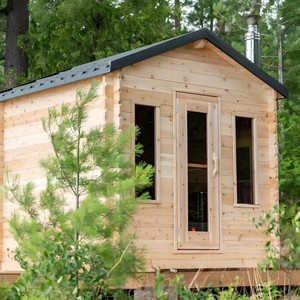 Kit de hammam de chauffage au bois de pin finlandais de style moderne pour villa extérieure, maison et salle de sport, sauna - Product Image 5
