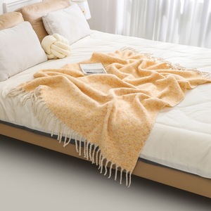 Chất Lượng Cao Sofa Couch Bộ Đồ Giường Trang Trí Len Polyester Mềm Mùa Đông Ấm Cúng Đan Ném Chăn Với Dày Tua - Product Image 2