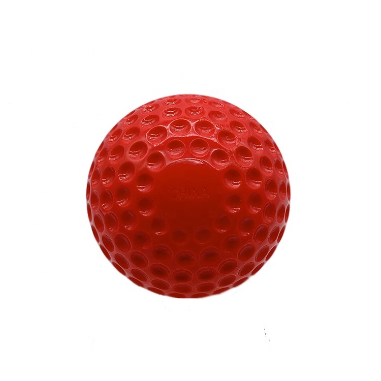 Factory Direct 9 Inch Red Shiny Surface Dimple Baseball PU Training Pitching Machine Extra Hard Low Bounce Used For Cricket