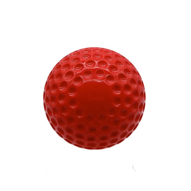 Factory Direct 9 Inch Red Shiny Surface Dimple Baseball PU Training Pitching Machine extra Hard Low Bounce Used for Cricket