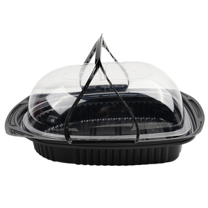 Cajas de embalaje de alimentos transparentes desechables para <span class=keywords><strong>delicatessen</strong></span> aceptar impresión personalizada caja de pollo asado de plástico - Product Image 1