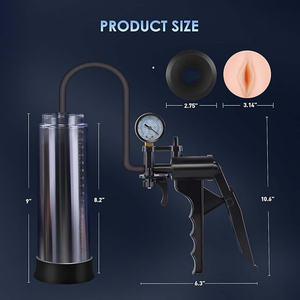 Männer Sexspielzeug zur Vergrößerung Vakuum <span class=keywords><strong>Penis</strong></span> pumpe Vergrößerung gerät Männliche Vergrößerung pumpen verlängerung mit 1 Stück Vagina-Ärmel-Hahn pumpen - Product Image 6