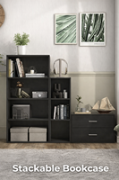 Rak Buku Etagere Kayu Rekayasa Modern Modular Hemat-Ruang 10+ Rak Desain Multifungsi Apartemen Kamar Tidur