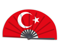 Nouveau produit, éventail pliable en bambou personnalisé avec le drapeau national de la Tunisie