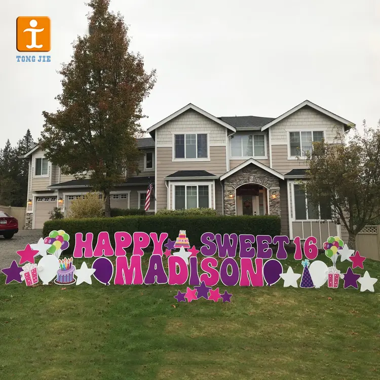 Оптовая продажа, гофрированные алфавиты с надписью на день рождения