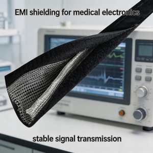 Manchon de câble tressé en nylon auto-adhésif résistant à l'usure, protection <span class=keywords><strong>EMI</strong></span>, avec fixation <span class=keywords><strong>magique</strong></span> - Product Image 1