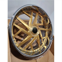 Jantes forgées LZT-1160 personnalisées 2 pièces 20 24 26 pouces 5x120.65 5x108 à lèvre polie profonde et finition or brossé pour Chevrolet Impala Chevelle