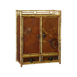Meuble de rangement double porte Meilu Bamboo Cliff Rock pour salon, avec design antique - Product Image 5