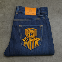 Baggy streetwear personnalisé de haute qualité pour homme, baggy à jambe droite brodé, jeans évasés grande taille pour hommes, pantalon en denim brodé pour hommes
