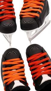 High Quality Flat Thick Sneakers Shoelaces 2 Pair 47.24 Inch Burnt Orange Black Twill Point Athletic <b>Lace</b> - Product Image 3
