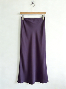 Custom High Quality Elastic Waist Casual Maxi Long Satin Nonwoven Comfortable A-Line Design <strong>Skirts</strong> For Women - Product Image 4