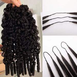 Tresses de cheveux bouclés birmans sans nœuds, 100 % cheveux humains vierges, extensions invisibles pré-séparées pour boucles - Product Image 1
