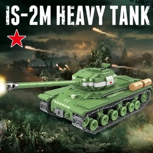 Nhựa Tank khối xây dựng quân sự IS-2M xe tăng hạng nặng quân đội WEA Pon Xe tăng quân sự gạch đồ chơi đồ chơi giáo dục trẻ em - Product Image 2