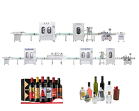 Machine automatique de remplissage, de bouchage et d'étiquetage de boissons pour bouteilles et bocaux en verre - Haute précision, contrôlée par PLC, volume réglable