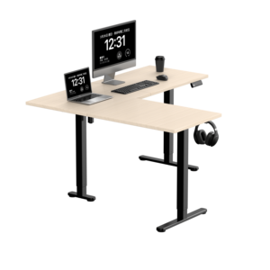 Customized Single Motor 3-Stage Electric Height Adjustable Modern Convertible L Shape Metal Standing <b>Desk</b> 73-116cm <b>Office</b> <b>Desk</b> - Product Image 2