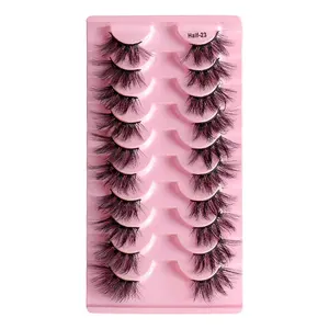 10 Paare halbe Wimpern natürliche falsche Wimpern Wispy lange Make-up Faux 3d Nerz Wimpern Wimpern verlängerung Nerz Wimpern