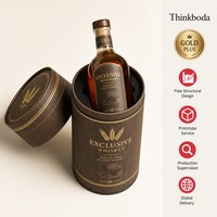 Boîte cadeau cylindrique personnalisée en carton rigide pour bouteille de whisky unique – Emballage rond haut de gamme pour kit de spiritueux – Vente en gros