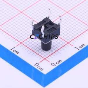 TL1105PF160Q Tactile Switch Through hole Component (THT)-4P,6x6mm Switch Single Pole Single Throw Round Button 1.6N Through Hole - Product Image 2