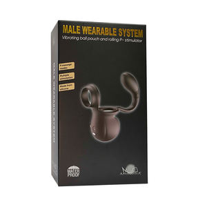 Sistema indossabile controllato da App maschile 9 modalità di vibrazione sacchetto a sfera rotolamento IPX7 Silicone impermeabile P-stimolatore anello pene nero - Product Image 6