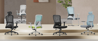 Chaise de bureau commerciale en maille économique, pivotante et réglable, en tissu, pour la maison ou le bureau, avec support lombaire 2D, idéale pour les salles de réunion
