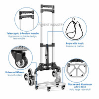 Chariot de manutention pliable en aluminium à six roues robuste, pour monter les escaliers, capacité 80 kg, pour le shopping, le stockage et l'usage industriel, OEM, 4,5 kg
