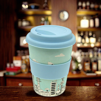Tasse à café en plastique, durable et réutilisable, 8oz 12oz 16oz, avec couvercle et bande anti-chaleur, ml