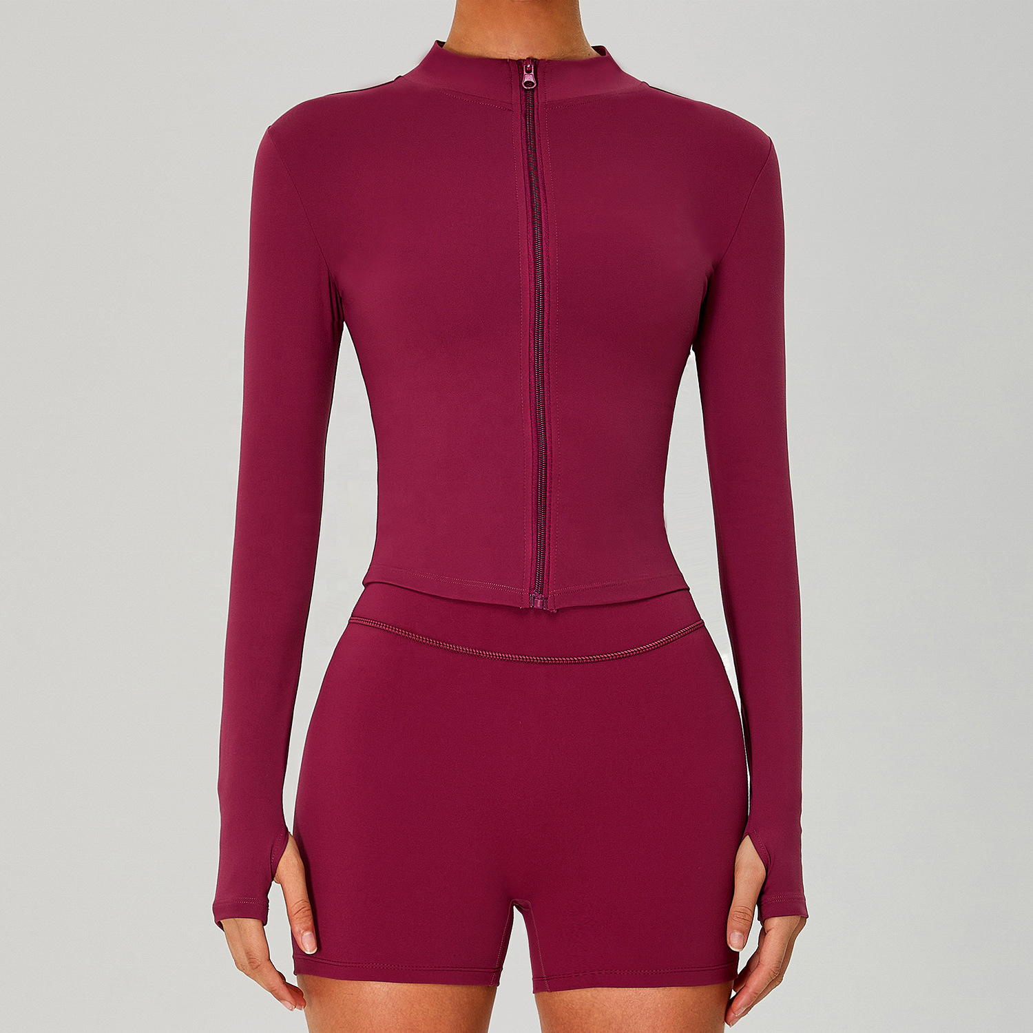 New Stand Quick Dry Tight Woman'S Sports Jackets Yoga Gym Slim Fit Running Tops