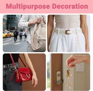 Kit de fabrication de porte-clés brillants à lèvres DIY avec breloques, crochets de sac, fermoirs mousquetons, anneaux de jonction et pince à bijoux - Product Image 5