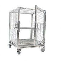 Grande cage à oiseaux de luxe en acier inoxydable, style carré, avec mangeoire à tige de broyage, respirante, pour l'élevage de perroquets, solide, en boîte, à ouverture par le haut