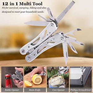 <span class=keywords><strong>Multitool</strong></span> 12 en 1 Multi-Pince avec jeu d'embouts de tournevis Kit d'outils multiples en acier inoxydable pour l'extérieur, le camping et la randonnée - Product Image 5