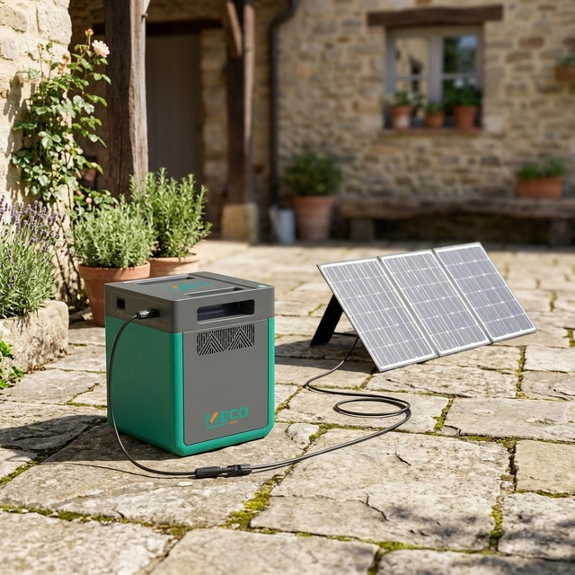 Meco 2000 Portable Solar Power Station 1200W LiFePO4 Battery 2000Wh AC Outlet Pure Sine Wave Camping/ Home Emergency