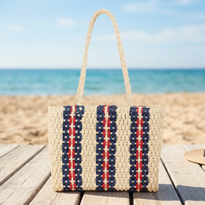 Bohemian Style Women's Casual Daily Use Blue Canvas Crossbody <b>Messenger</b> <b>Bag</b> High Quality Zipper Thread Button Embroidery - Product Image 4