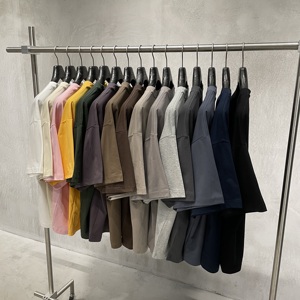 Camiseta de Verano para Hombre, Corte Cuadrado, Algodón Sorona, Estilo Casual, Básica, Lisa, con Impresión de Logotipo de Alta Calidad - Product Image 2