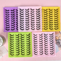 Faux cils en vison complet, 20 paires, vegan, naturels, faux cils complets, cils en soie 3D, cils vaporeux