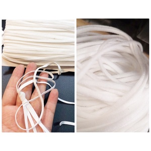 Bandas de goma elásticas blancas de 3mm y 5mm del fabricante, cordón de sujeción para la oreja con revestimiento personalizado para máscaras protectoras, bolsas, prendas de vestir, zapatos - Product Image 1