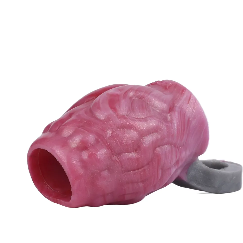 Yocy Fabrikant Custom Super Zacht Bloederig Gekleurde Mannelijke Siliconen Penis Mouw Volwassen Seksspeeltjes