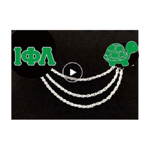 Broches IOTA PHI LAMBDA vertes au prix d'usine, 2 pièces, charme, chaîne de connexion, badge de fleur de rose blanche, <span class=keywords><strong>broche</strong></span> de col, épingle à revers - Product Image 4