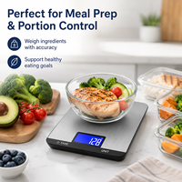 Balance électronique numérique de cuisine à écran tactile, en acier inoxydable, pour aliments et régime alimentaire